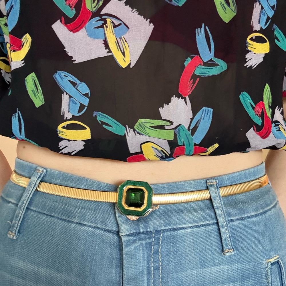 Gold Belt with Green Accent